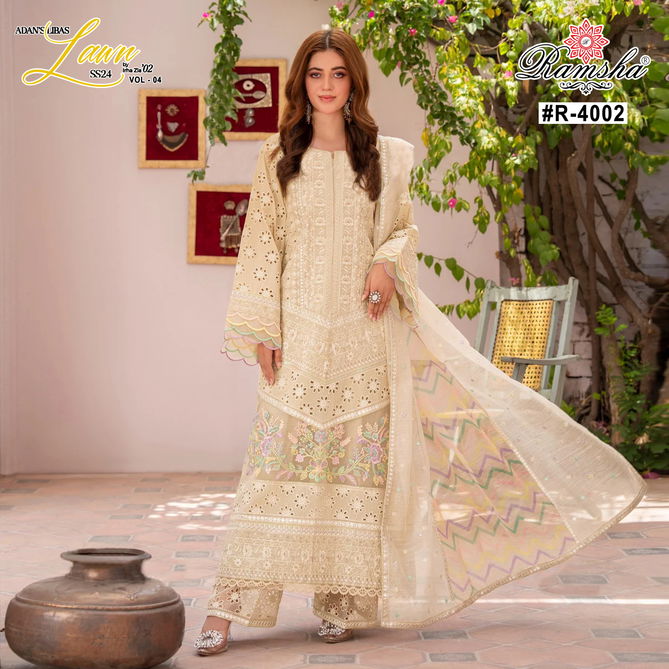 Adan Libas Vol 4 By Ramsha Embroidered Pakistani Readymade Suits Wholesale Shop In Surat
